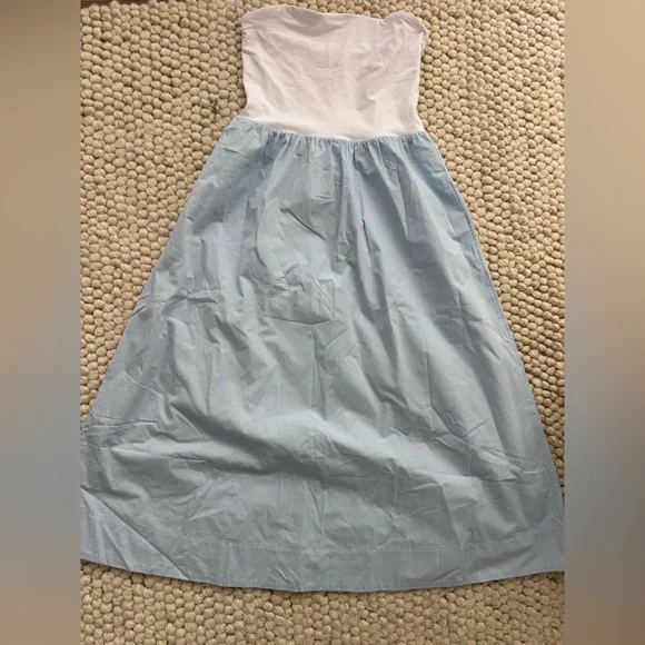 Aritzia Fluid Poplin Dress Skyline Blue - Picture 5 of 8